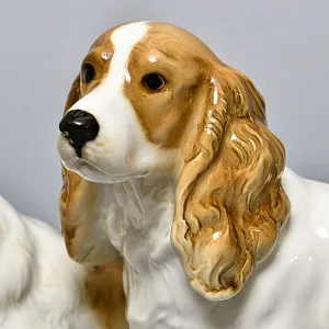 Фарфоровая Статуэтка Пара Собак, «СПАНИЕЛИ», Hutschenreuther,  Германия -1965 год.