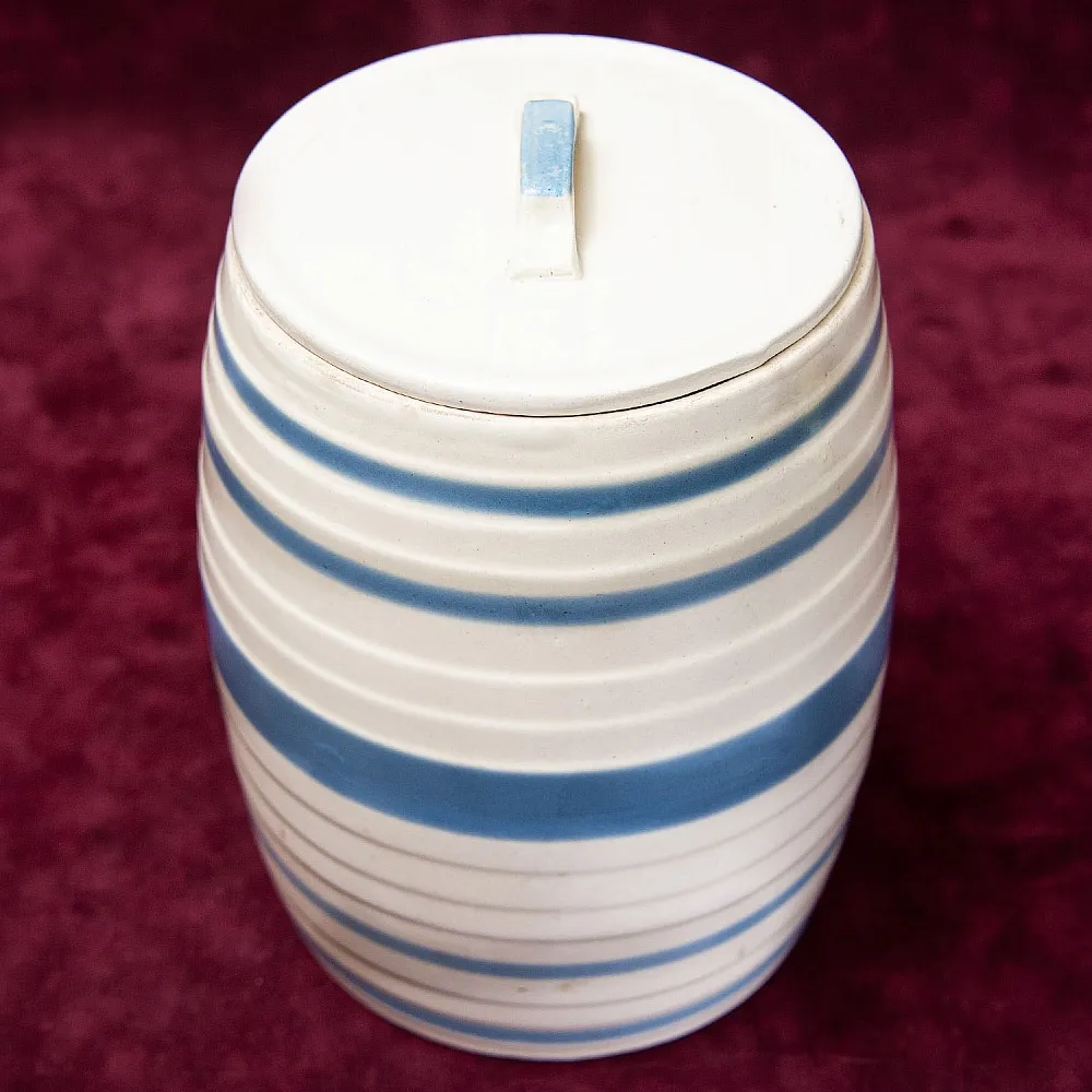 Большой Винтажный Фаянсовый Бочонок с крышкой - Емкость - Банка на 4 литра, СССР.