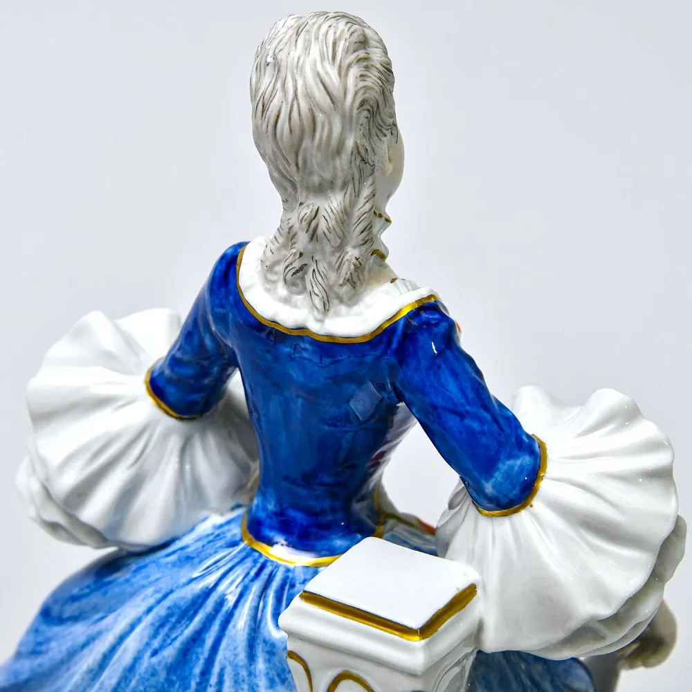 Редкость!!! Коллекционная Фарфоровая Статуэтка «Девушка в голубом платье», Unterweissbach Германия - 1958 год.