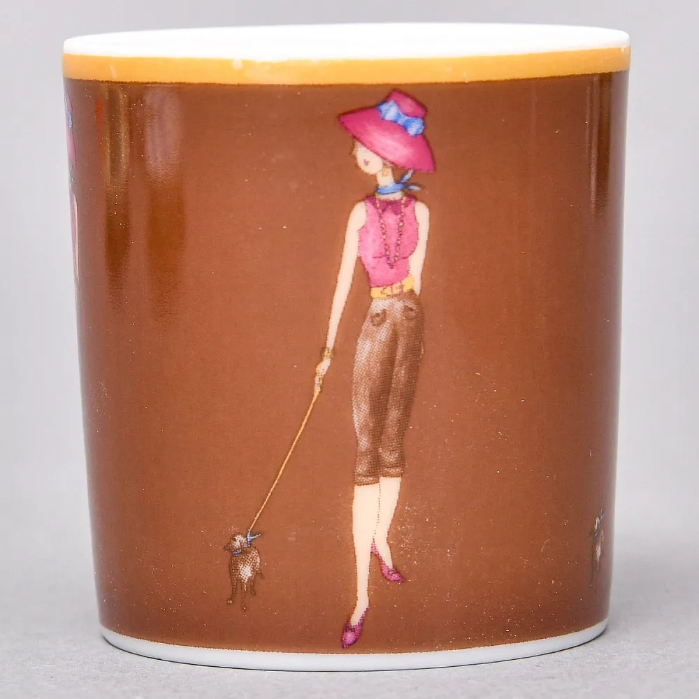 Набор из 4-х Кофейных пар «За покупками - Shopping», Limoges Medard de Noblat Франция, конец ХХ века.