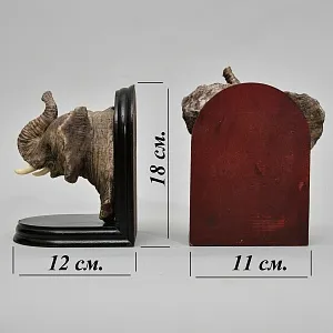 Букенды - Держатель - Ограничитель - Подставка для книг «Слоны», Дерево, Полимер. Германия - вторая половина ХХ века.