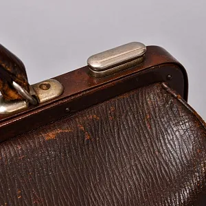 Старинная Дорожная Сумка - Саквояж, кожа, Западная Германия начало ХХ века.