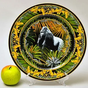 «ГОРИЛЛА - Короли Животного мира» - Коллекционная Фарфоровая Тарелка - Блюдо, VERSACE, Rosenthal Германия.