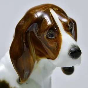 Антикварная Фарфоровая статуэтка «Грустный Спаниель», Karl Ens Германия, первая половина ХХ века.