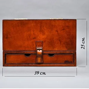 Редкость! Эксклюзивный Кабинетный Настольный Набор Четыре Предмета «БЮРО», Кожа Flamant, Бельгия.