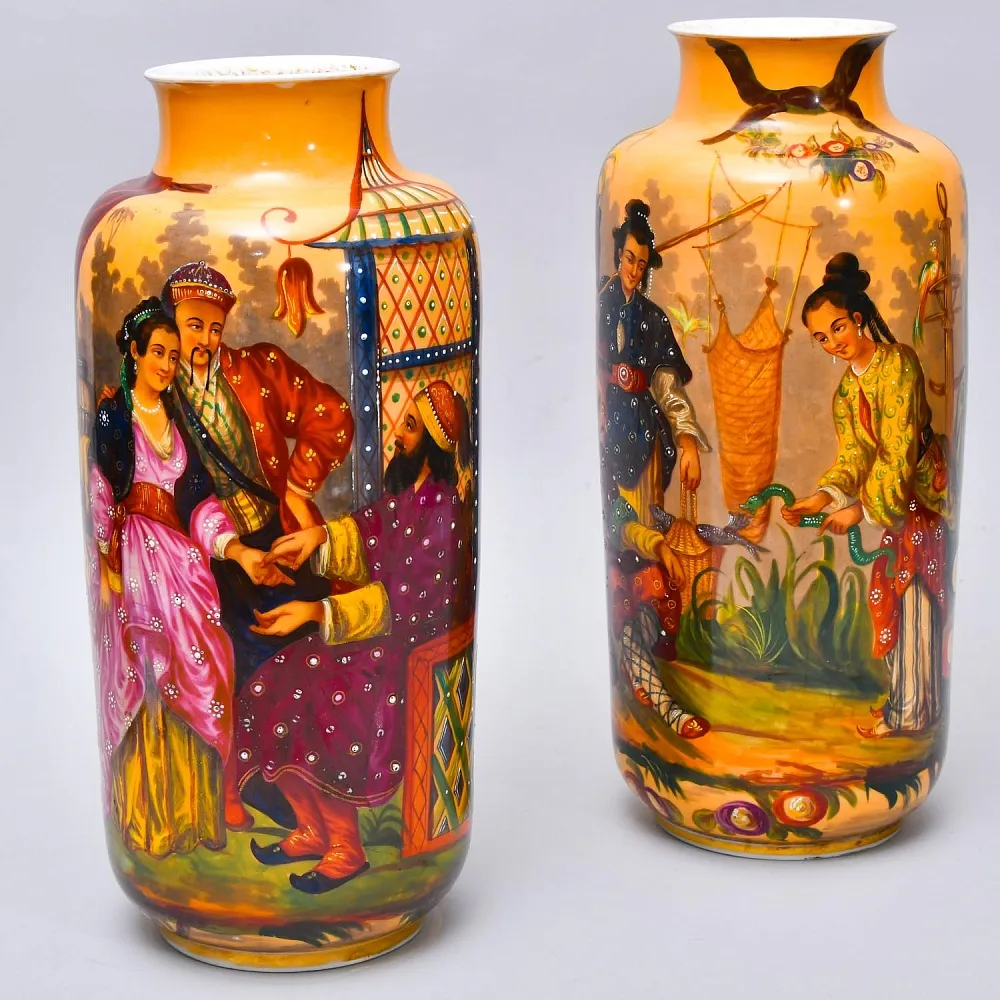 Редкие!!! Большие Антикварные Парные Вазы «Персидские мотивы», Франция VIEUX PARIS.