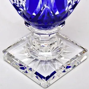 Редкость! Ваза на ноге Синего Цвета, Хрусталь VAL SAINT LAMBERT Бельгия 60гг.