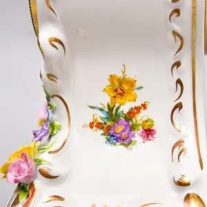 Винтажные Каминные Механические Фарфоровые Часы с боем «Время Роз», Franz Hermle & Sohn Германия 50 гг. 