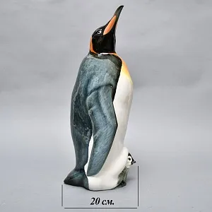 Большая Фарфоровая статуэтка Птицы - «ПИНГВИН С ПИНГВИНЕНКОМ», Hutschenreuther Германия.