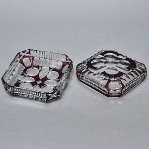 Хрустальная Шкатулка - Конфетница - Орешница, VAL SAINT LAMBERT Бельгия середина ХХ века.