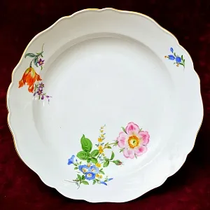 Большое Сервировочное Блюдо - Тарелка для подачи, Фарфор MEISSEN Германия, середина ХХ века.