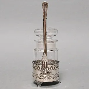 Хрустальная Емкость - Банка с крышкой для солений, Elkington & Co. Англия, SHEFFIELD.