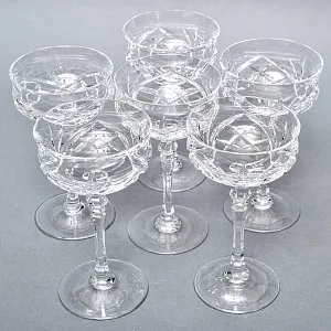 Редкость! Хрустальные Креманки - Фужеры для Шампанского WMF Cristal Cabinet, Германия конец 60-х гг.