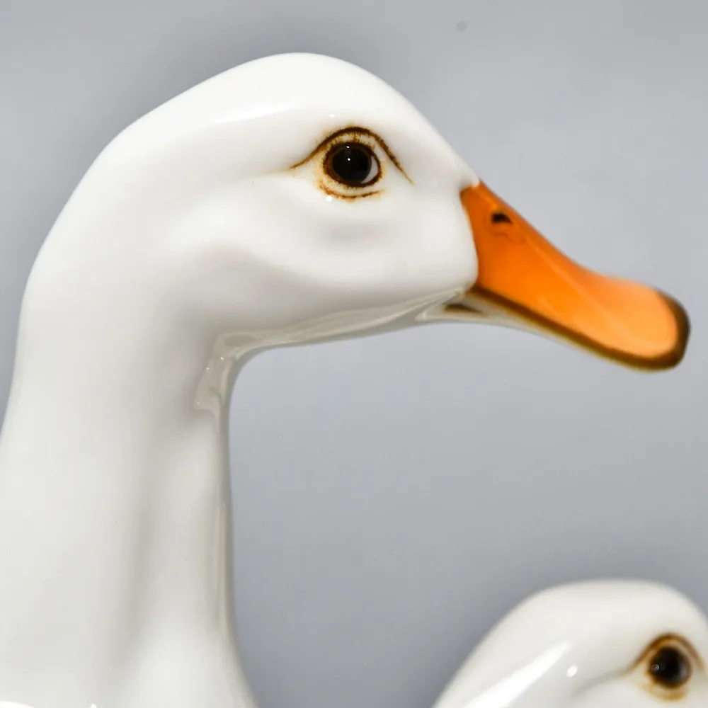 Большая Коллекционная Фарфоровая статуэтка «Три белые утки», Hutschenreuther Германия.