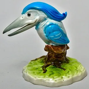 Редкая Фарфоровая статуэтка Птицы «Веселый Зимородок», Goebel Германия - 1982 год.