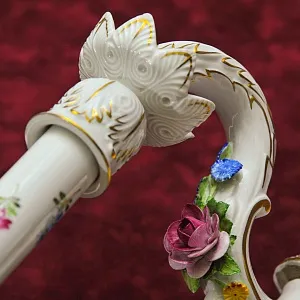 Парные Настенные Электрические Бра - Канделябры, Фарфор PLAUE Von Schierholz Германия.