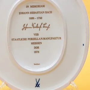 Фарфоровое Панно - Плакетка «Иоганн Себастьян Бах», MEISSEN Германия - 1978 год.