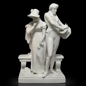 Антикварная Фарфоровая статуэтка «Дама с кавалером. Размолвка», ROSENTHAL Германия - 1926 год. 