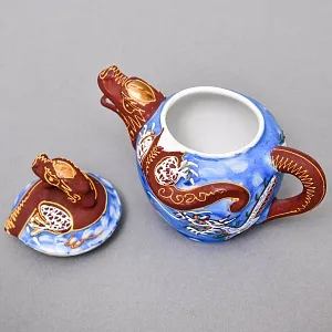 Чайный Сервиз на 6 персон «Небесные Драконы», Фарфор SATSUMA Япония, середина ХХ века.