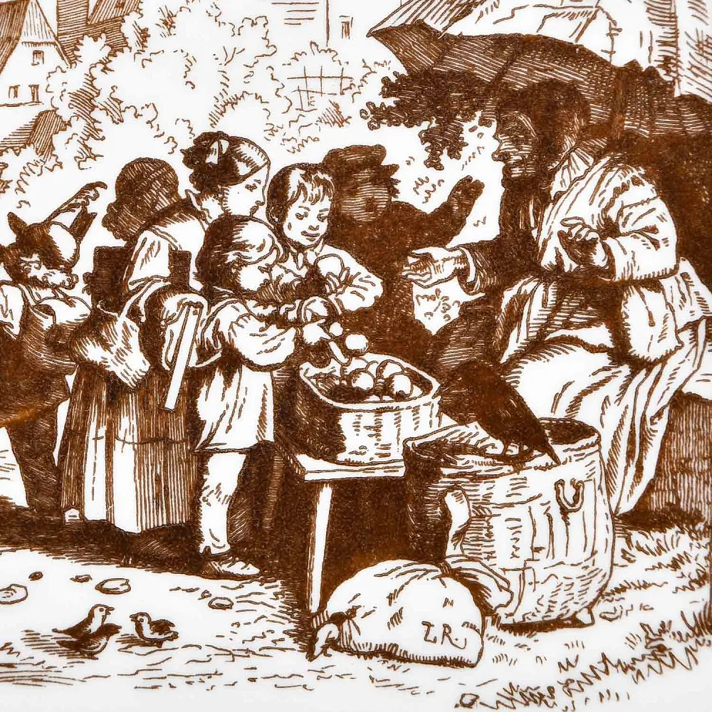 Фарфоровая Картина - Плакетка «Рыночная Торговка», Meissen (Мейсен) Германия 1979-1980 годы.