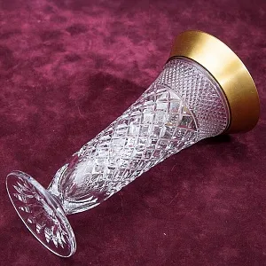 Хрустальная Ваза с Золотым кантом, Н - 20 см., SCHONBORNER, Германия 60-е гг.