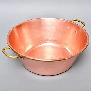 Винтажный Медный таз для варки варенья на 8-мь литров, Франция - 50-е гг. ХХ века.