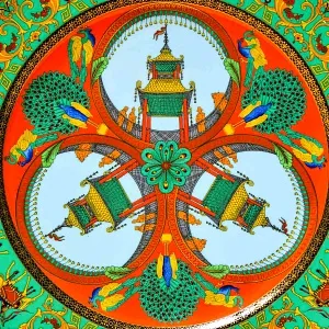 «Путешествие Марко Поло» - Коллекционная Фарфоровая Тарелка - Блюдо, VERSACE, Rosenthal Германия - 1995 год.