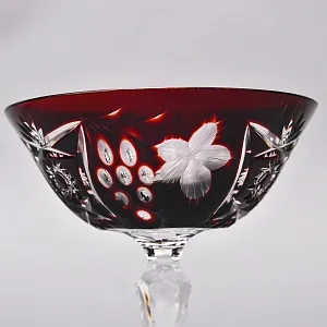 Полный Набор - 8 штук, Хрустальных Фужеров для Мартини или Шампанского серия «Виноград», NACHTMANN Германия 60 гг.