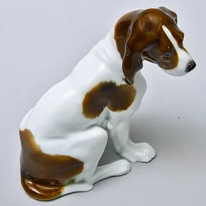 Антикварная Фарфоровая статуэтка «Грустный Спаниель», Karl Ens Германия, первая половина ХХ века.