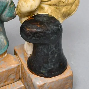 Коллекционная Фарфоровая статуэтка «Дети с фонарем», Lladro серия Грес, Испания.