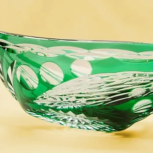 Винтажная Вазочка - Конфетница «Лодочка» Цветной Хрусталь, BEYER, Германия 70-е гг.