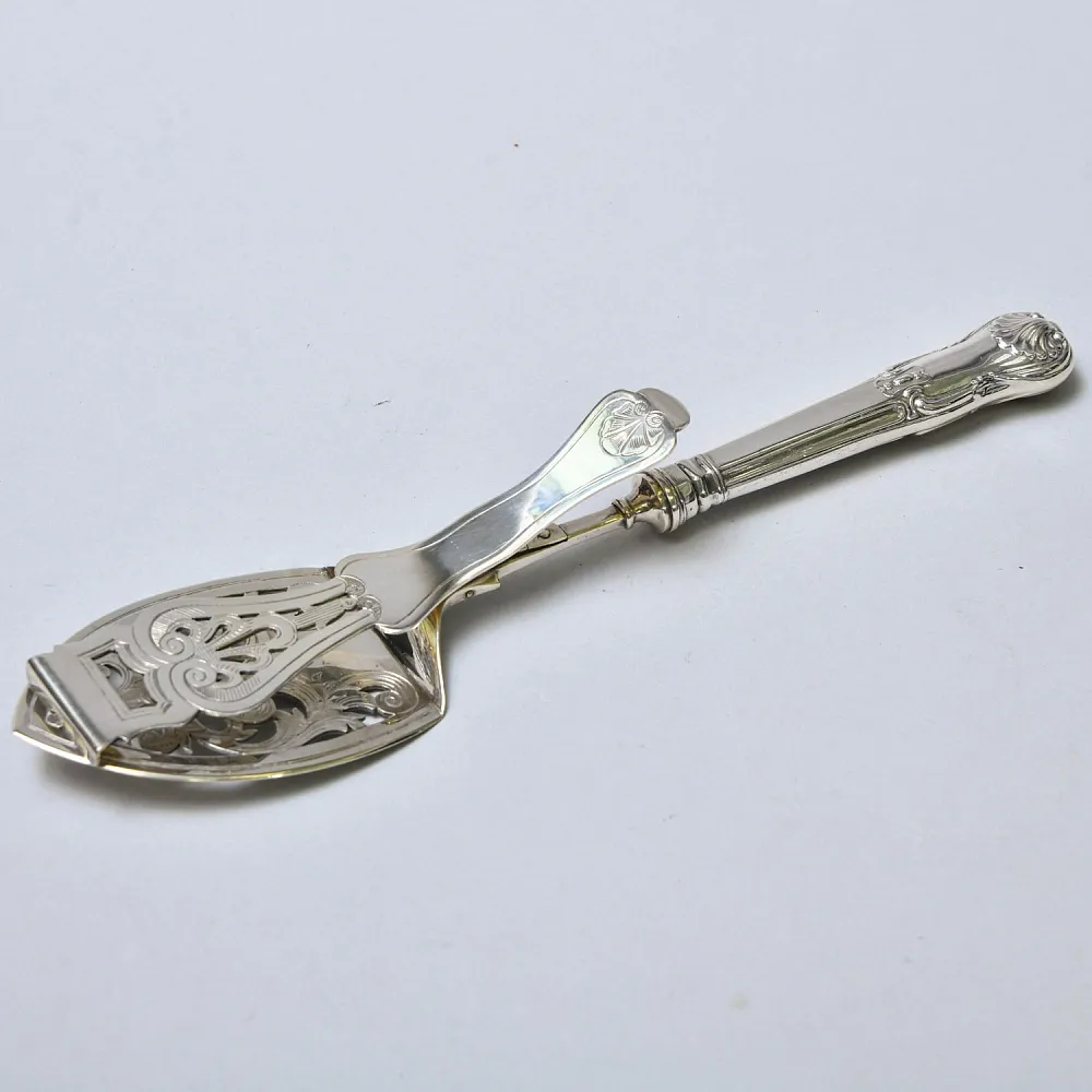 Антикварная Лопатка с фиксатором для подачи готовых блюд, SHEFFIELD Англия, первая половина ХХ века.