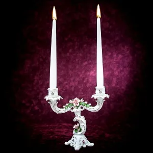 Подсвечник - Канделябр «Розы» на две свечи  Фарфор KAISER Porzellan Германия 1970 -1979гг.