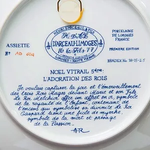  Коллекционная Тарелка - Блюдо «Дары Волхвов» Фарфор, Henri d'Arceau Limoge, Франция -1979 год.