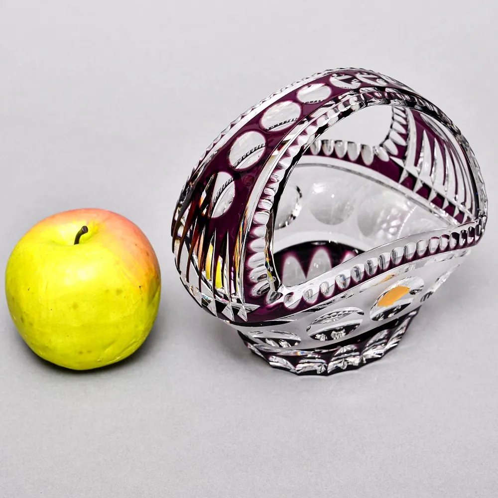 «Аметистовая Хрустальная Корзинка» - Ваза - Конфетница, SCHONBORNER Германия 60-е годы ХХ века.