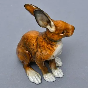 Коллекционная Фарфоровая статуэтка «ЗАЯЦ - РУСАК», Goebel Германия, конец ХХ века.