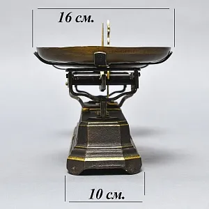 Антикварные Кухонные весы с двумя латунными чашами FОRCE на 2кг. Франция начало ХХ века!