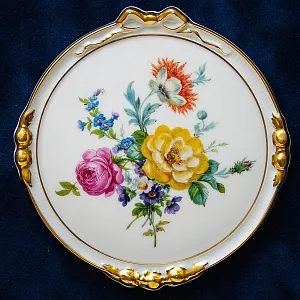 Картина - Панно из Трех Фарфоровых Плакеток  «Летние Цветы», KAISER Германия.