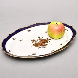 Большое Фарфоровое Блюдо - Тарелка «Marie-Luise», Кобальт LINDNER Kups, Германия 60-гг. 