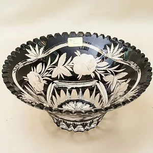 Винтажная Конфетница - Блюдо - Фруктовница, Цветной Хрусталь, SCHONBORNER, Германия 60-е гг.