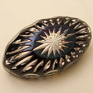 Ваза-Конфетница «ЛАДЬЯ» Цветной Хрусталь Trischler Winterhalder Германия 70-е гг.