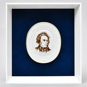 Картина - Панно - Фарфоровая Плакетка «Франц Шуберт», MEISSEN Германия - 1978 год.