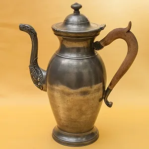 Антикварный Классический Большой Оловянный Кофейник на 3 литра. Бельгия,  ХIХ век.