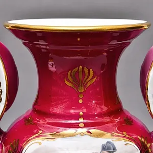 Коллекционная Фарфоровая Ваза «Битвы Наполеона», Couleuvre Франция, середина ХХ века.