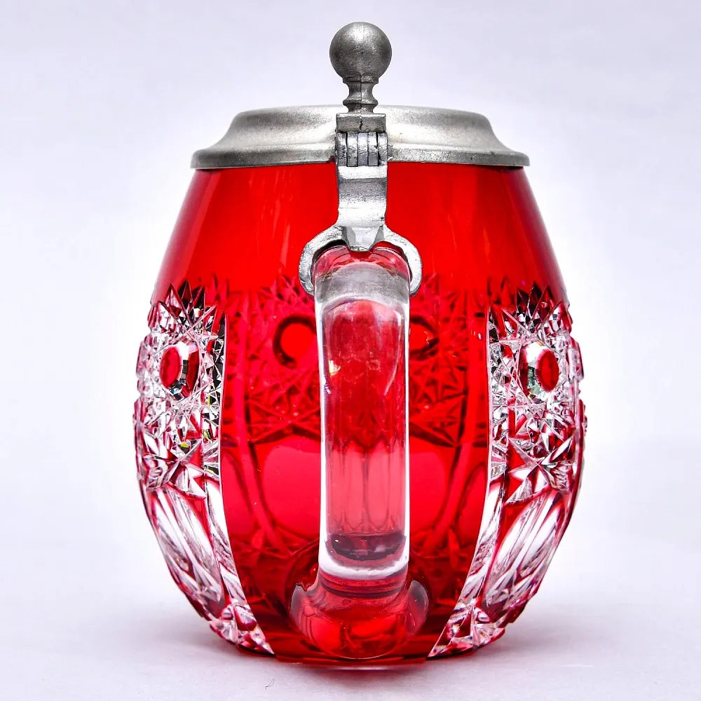 Винтажная Хрустальная Пивная Кружка с оловянной крышкой, NACHTMANN Германия, 60 гг.