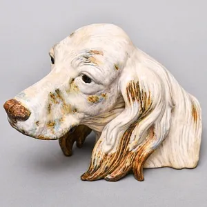 Коллекционная Фарфоровая статуэтка - Бюст «Голова собаки. Сеттер» серия Грес, Lladro Испания.