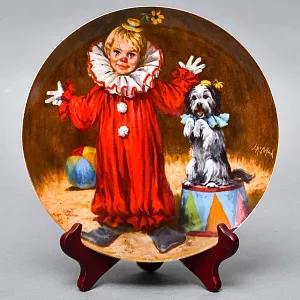 Коллекционная Фарфоровая Тарелка «Томми - Маленький клоун», RECO США - 1982 год.