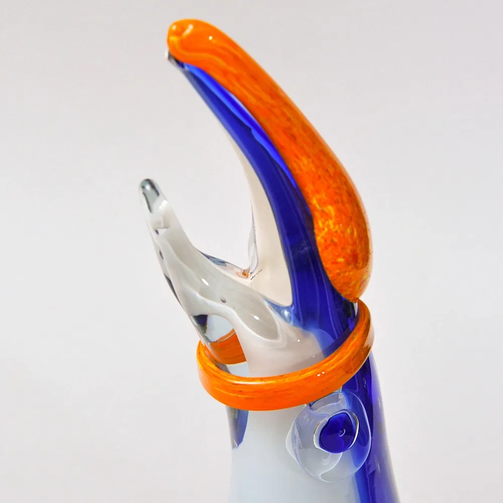 Авторская Коллекционная Стеклянная Статуэтка - Ваза «Тукан», Цветное стекло, Россия.