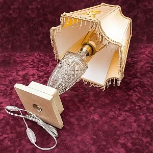 Винтажная Настольная Лампа Светильник «Lyyus» в хрустальном корпусе. Франция  Н-57см.