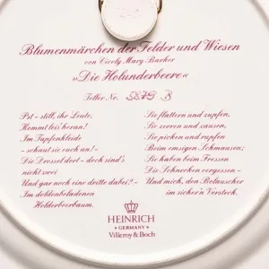 Коллекционная Фарфоровая Тарелка «Фея Бузины», Heinrich Villeroy&Boch Германия - 80 гг.